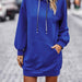 Color-Color Blue-Fall Winter Solid Color Figure Flattering Hoodie Women Dress-Fancey Boutique