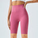 Color-Qian Pink-High Waist Hip Lift Lounge Pants Sports Running Women Seamless Shorts Yoga Workout Clothes-Fancey Boutique