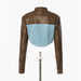 Color-Autumn Winter Vintage Leather Color Contrast Patchwork Short Chic Coat Top Leather Jacket-Fancey Boutique