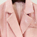 Color-Star Double Breasted Loose Lotus Pink Sequined Blazer-Fancey Boutique