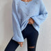 Color-Women Popular off the Shoulder Sweater round Neck Hollowed Casual Sweater Sweater-Fancey Boutique