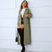Color-Autumn Winter Women Clothing British Elegant Graceful Double Breasted Slimming Mid Length Trench Coat-Fancey Boutique