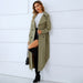 Color-Autumn Winter Women Clothing British Elegant Graceful Double Breasted Slimming Mid Length Trench Coat-Fancey Boutique