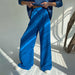 Color-Spring Office High Waist Loose Klein Blue Casual Trousers Drooping Wide Leg Pants Women Work Pant-Fancey Boutique