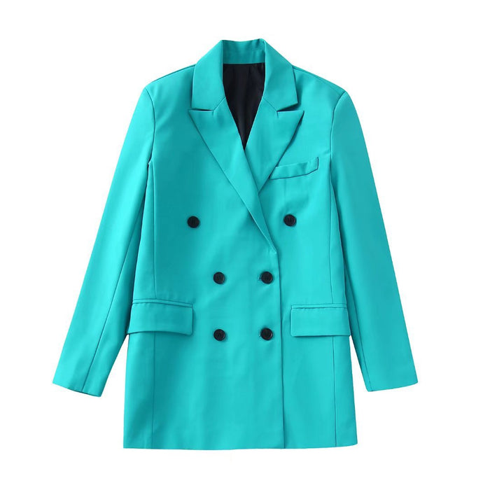 Color-Blue Suit-Women Clothing Unisex Blazer Culottes Suit-Fancey Boutique
