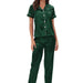 Color-Green-Satin Suit Two Piece Home Wear Pajamas Women-Fancey Boutique