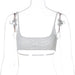 Color-Gray-Women Clothing New Fashion Street Shooting Short Sports Bandeau Sling Tops-Fancey Boutique