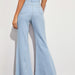 Color-Women Clothing Casual All Match Big Horn Wide Leg Denim Trousers-Fancey Boutique