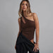 Color-Summer Women Sexy Slim Cotton Rib One Shoulder Hollow Out Cutout Out Jumpsuit-Fancey Boutique