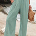 Color-Green-Spring Summer Women Casual Trousers Casual Cotton Distressed Mid Waist Trousers Outer Wear-Fancey Boutique