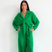 Color-Autumn Double Layer Gauze Pajamas Set Loose Wide Leg Pants Sweet Ladie Homewear Can Be Worn outside-Fancey Boutique