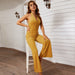 Color-New Summer Loose Slim One Piece Sleeveless Zipper Backless Casual Solid Color Jumpsuit-Fancey Boutique