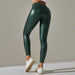 Color-Green-Faux Leather Pants High Elastic Sexy Solid Color Bright Black Tight Trousers Running Fitness Yoga Pants-Fancey Boutique