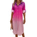 Color-Autumn Women Long Sleeve Gradient Shirt Dress-Fancey Boutique