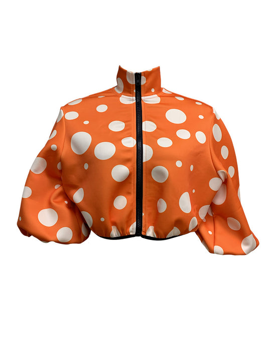 Color-Autumn Winter Personalized Trendy Polka Dot Short Small Jacket Coat for Women-Fancey Boutique