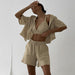 Color-Underwear Double Layer Gauze Pajamas Three Piece Short Sleeved Shorts Outerwear Ladies Homewear-Fancey Boutique