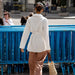 Color-Autumn White Cotton Linen Long Sleeved Lace up Shirt Sense Women Commuting Wear-Fancey Boutique
