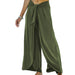 Color-Green-Casual Pants Women Clothing Drooping Wide Leg Pants Loose Tied French Commuting-Fancey Boutique