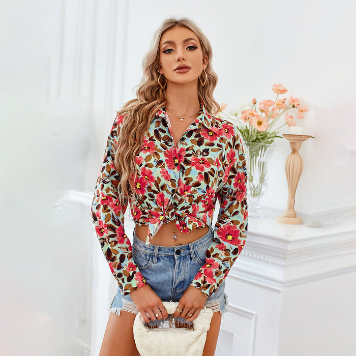 Color-Women Autumn Printed Long Sleeved Top-Fancey Boutique