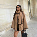 Color-Women Color Contrast Scarf Woolen Coat Autumn Winter-Fancey Boutique