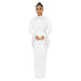 Color-White-Women Wear Mesh See Through Drilling Long Sleeve Lining Two Piece Set-Fancey Boutique