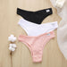 Color-Women T-Back Threaded Cotton Low Waist Panties Sexy Breathable Comfortable Underwear Briefs-Fancey Boutique