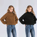 Color-Women Autumn Winter Half High Collar Long Sleeves Thick Soft Glutinous Knitted Sweater-Fancey Boutique