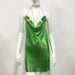 Color-Green-Metallic Coated fabric Women Clothing Metal Sequ Dress Sexy Sweet Spicy Dress Rhinestone Cami Dress Women-Fancey Boutique