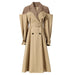 Color-Two Color Knot Collar Trench Coat Women Mid Length Knee Autumn Design Waist Trimming Coat-Fancey Boutique