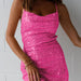 Color-Sexy Sequin Hip Autumn Women Clothing Backless Dress Sequin Sling Short Dress-Fancey Boutique