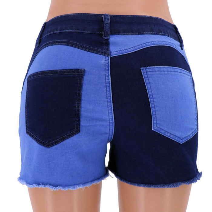 Color-Summer Mid Waist Wide Leg Contrast Color Women Jeans for Women-Fancey Boutique