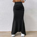 Color-Fall Sexy Solid Color Slim Fit A line Sheath Long Skirt Women-Fancey Boutique