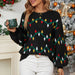 Color-Christmas Sweater Women Clothing Colored Lights Sweet Slipover Loose Christmas Sweater-Fancey Boutique