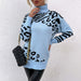 Color-Women Clothing Autumn Winter Turtleneck Leopard Sweater Women Dress Sweater-Fancey Boutique