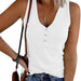 Color-White-Summer Women Breasted Knitted Vest Solid Color V neck Sleeveless Top Women-Fancey Boutique