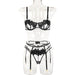 Color-Black-Sexy Three Piece Set Hollow Out Cutout Sexy Sexy Lingerie Three Piece Set-Fancey Boutique