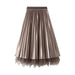 Color-Women Two Sided Skirt Spring Mid Length High Waist Pleated Skirt Irregular Asymmetric Big Skirt-Fancey Boutique