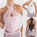 Color-Summer Boning Corset Tank Top Cross Tied Slim Fit Sexy Sexy Top Women-Fancey Boutique