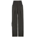 Color-Gray-Distressed Gray Woven Straight Leg Pants Women Sexy High Waist Loose Slim Fit Draping Ribbon Trousers-Fancey Boutique