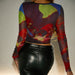 Color-Cool Sexy Wind Net Cloth Printing Boning Corset Diamond Edge Multi Color Long Sleeve Slim Fit Top-Fancey Boutique