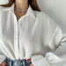 Color-Autumn Flared Sleeves Long Sleeves Shirt Full Casual Niche White Shirt for Women-Fancey Boutique