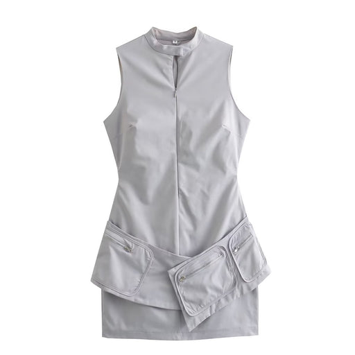Color-【MOQ-5 packs】 Fall Women Clothing Pocket Sleeveless Dress-Fancey Boutique