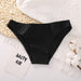 Color-Black-Women Briefs Basic Solid Color Cotton Underwear High Slit Comfortable T-Back-Fancey Boutique