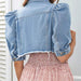 Color-Women Ripped Denim Jacket Plus Size Denim Jacket with Ripped Frayed Edges Denim Jacket-Fancey Boutique