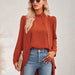 Color-Fall Winter Women Clothing Casual Solid Color Half Collar Long Sleeve False Two Piece Shirt Women-Fancey Boutique