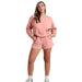 Color-Pink-Solid Color Long Sleeve Sweaters Women Clothing Short Two-Piece Casual Shorts Suit-Fancey Boutique