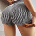 Color-Shorts Light Gray-Honeycomb Jacquard Yoga Pants Women High Top Sports Leggings Hip Raise Fitness Pants Women-Fancey Boutique