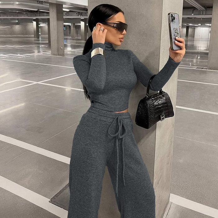 Color-Women Clothing Solid Color Sports Long Sleeved Body Shaping Two Piece Casual Set-Fancey Boutique