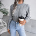 Color-Women Fall Winter Twist Waist Trimming Knitted Cropped Sweater Clothing-Fancey Boutique