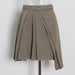 Color-Khaki Skirt-Korean Niche Autumn Skirt Set Irregular Asymmetric Solid Color Polo Collar Shirt Short Women Skirt-Fancey Boutique